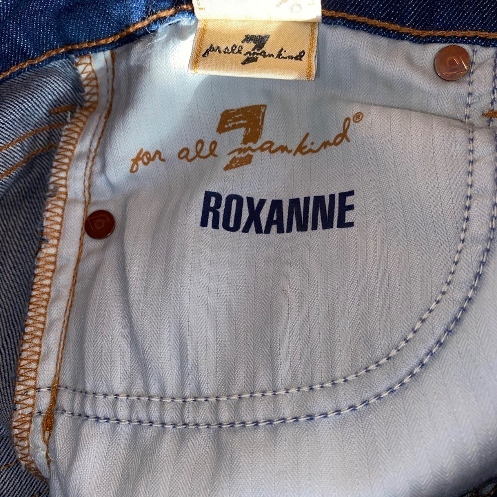 NWOT 7 For All Mankind Roxanne Skinny Slim Leg Denim Blue Jeans - Picture 6 of 7